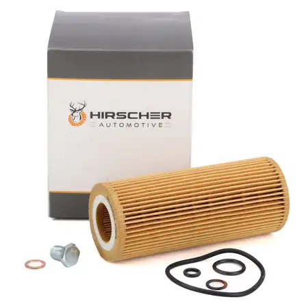 HIRSCHER &Ouml;lfilter + Dichtung BMW E46 E90-93 E60 E61 X3 X5 X6 M57 N47 N57 11427788460