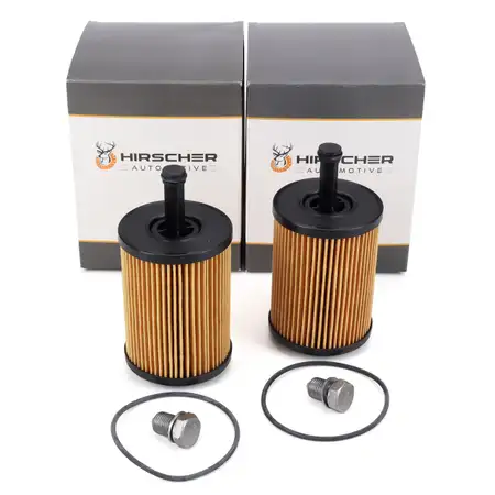 2x HIRSCHER &Ouml;lfilter + Schraube VW Golf 4 5 6 Passat Polo Sharan Touran T4 T5 1.2-2.5 TDI