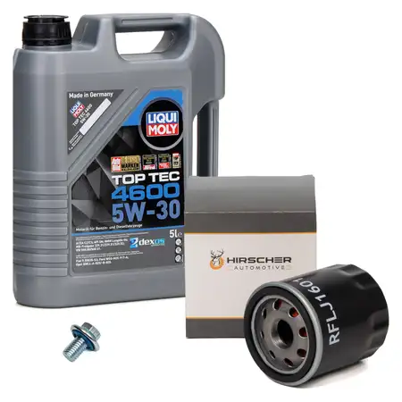 5L LIQUI MOLY Motor&ouml;l 5W30 dexos2 + HIRSCHER &Ouml;lfilter OPEL Astra K Corsa E Mokka 1.0-1.4