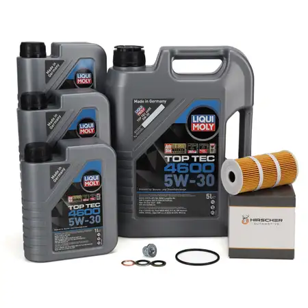 8L LIQUI MOLY 5W30 Motor&ouml;l + HIRSCHER &Ouml;lfilter FIAT MERCEDES NISSAN OPEL RENAULT