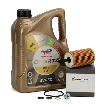 5L TOTAL QUARTZ INEO ECS 5W-30 Motor&ouml;l + HIRSCHER &Ouml;lfilter CITROEN PEUGEOT 1109.AN