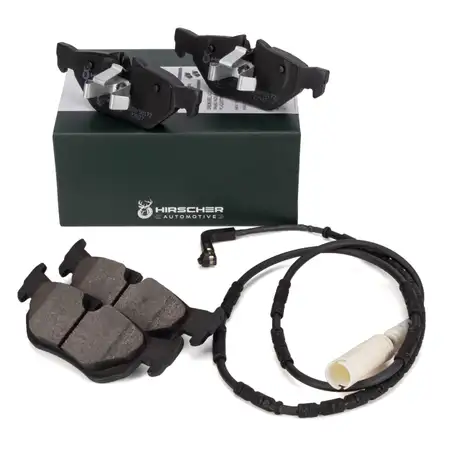 HIRSCHER Bremsbel&auml;ge + Warnkontaktsensor BMW 1er E81-88 3er E90-93 bis 02.2010 hinten