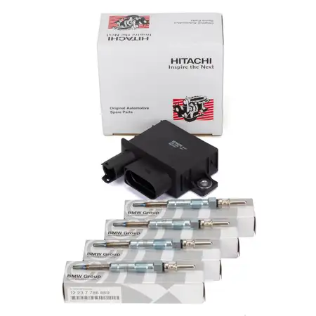 HITACHI Steuerger&auml;t Gl&uuml;hzeit 4x ORIGINAL Gl&uuml;hkerze BMW E87 E46 E90 E91 E60 E61 X3 E83 M47