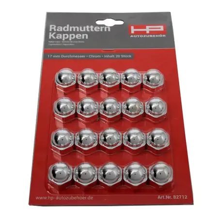 HP 82712 Radschrauben Kappen Abdeckung RALLYE-CAPS Chrom 17mm (20 St&uuml;ck)