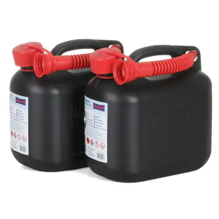 2x 5 L H&Uuml;NERSDORFF 811400 Kanister Benzinkanister Reservekanister Schwarz