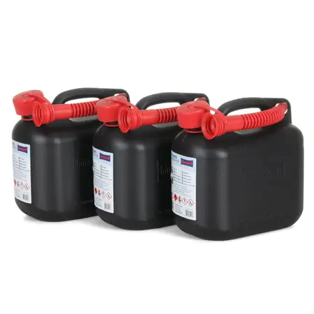 3x 5 L H&Uuml;NERSDORFF 811400 Kanister Benzinkanister Reservekanister Schwarz