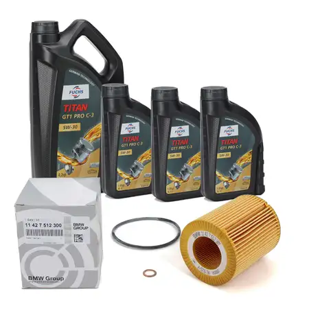 7 Liter FUCHS Motor&ouml;l TITAN GT1 PRO C-3 5W30 + ORIGINAL BMW &Ouml;lfilter 11427512300