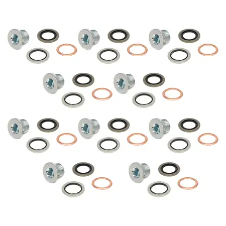 10x &Ouml;lablassschraube + Dichtringe M16x1,5 f&uuml;r CITROEN DACIA OPEL PEUGEOT MERCEDES RENAULT