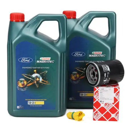 10L CASTROL MAGNATEC 5W-20 E Motor&ouml;l + FEBI &Ouml;lfilter FORD Mustang MK6 5.0 V8 450/460 PS