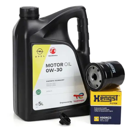 5L ORIGINAL 0W-30 Motor&ouml;l + HENGST &Ouml;lfilter OPEL Grandland X 2.0 D 177 PS