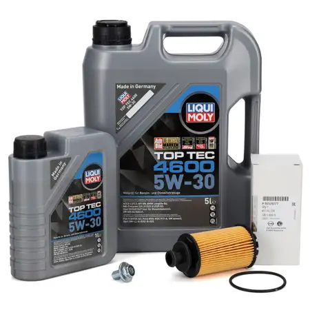 6L LIQUI MOLY TOP TEC 4600 5W-30 Motor&ouml;l + ORIGINAL GM Opel &Ouml;lfilter 95528277