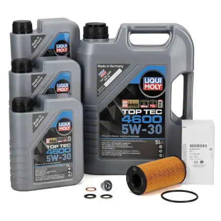 8L LIQUI MOLY TOP TEC 4600 5W-30 Motor&ouml;l + ORIGINAL GM Opel &Ouml;lfilter 95523613