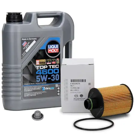 5L LIQUI MOLY Motor&ouml;l 5W30 dexos2 + ORIGINAL &Ouml;lfilter OPEL Astra J Combo Corsa D 1.3 CDTI