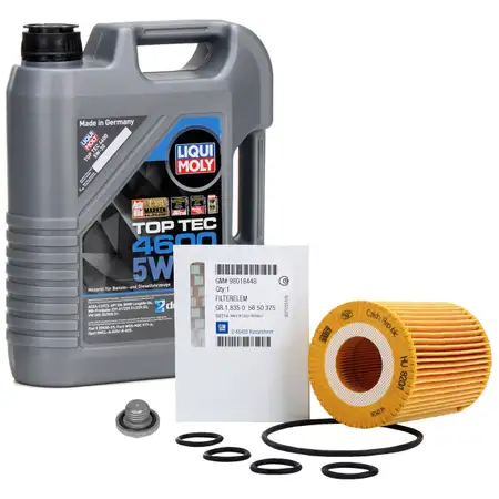 5L LIQUI MOLY Motor&ouml;l 5W30 dexos2 + ORIGINAL &Ouml;lfilter OPEL Astra H J Zafira B 1.7 CDTI