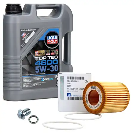 5L LIQUI MOLY Motor&ouml;l 5W30 dexos2 + ORIGINAL &Ouml;lfilter OPEL Astra H Zafira B 1.9 CDTI