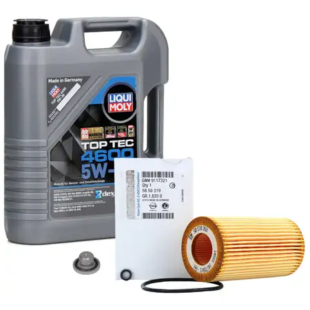 5L LIQUI MOLY Motor&ouml;l 5W30 dexos2 + ORIGINAL Opel &Ouml;lfilter 2.2 DTI 16V 9117321