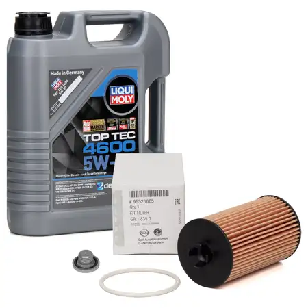 5L LIQUI MOLY Motor&ouml;l 5W30 dexos2 + ORIGINAL Opel &Ouml;lfilter 1.2-1.8 95526685