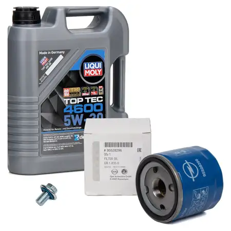 5L LIQUI MOLY Motor&ouml;l 5W30 dexos2 + ORIGINAL &Ouml;lfilter OPEL Astra K Corsa E Mokka 1.0-1.4