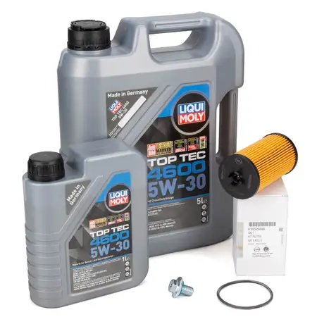 6L LIQUI MOLY 5W-30 Motor&ouml;l + ORIGINAL &Ouml;lfilter OPEL Astra H J Insignia Zafira C 1.6 Turbo