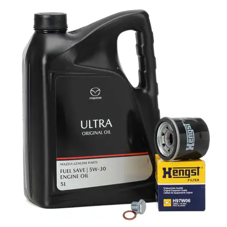 5L ORIGINAL Motor&ouml;l ULTRA 5W30 + HENGST &Ouml;lfilter MAZDA 2 3 6 323 626 MX-5 RX-8 1.1-2.0