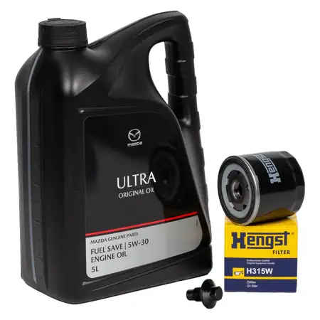 5L ORIGINAL Motor&ouml;l ULTRA 5W30 + HENGST &Ouml;lfilter MAZDA 121 III 2 (DY) 1.25-1.4