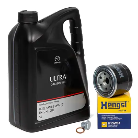 5L ORIGINAL Motor&ouml;l ULTRA 5W30 + HENGST &Ouml;lfilter MAZDA 3 5 6 323 626 MPV II 1.7-2.0D