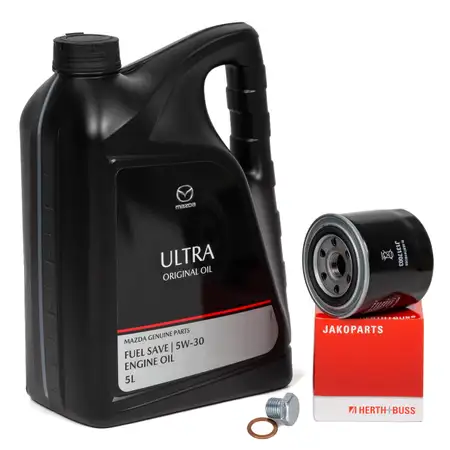 5L ORIGINAL Motor&ouml;l ULTRA 5W30 + HERTH+BUSS &Ouml;lfilter MAZDA 3 5 6 323 626 MPV II 1.7-2.0D