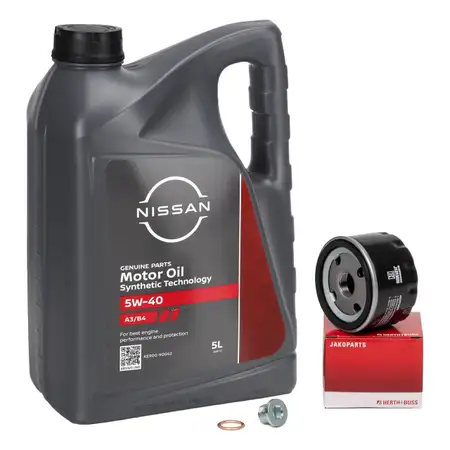 5L 5 Liter ORIGINAL NISSAN Motor&ouml;l 5W40 + HERTH&amp;BUSS J1315020 &Ouml;lfilter DACIA OPEL RENAULT