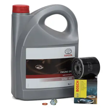 5L ORIGINAL SEMI-SYNTHETIC 10W-40 Motor&ouml;l + BOSCH 0986452028 &Ouml;lfilter f&uuml;r TOYOTA