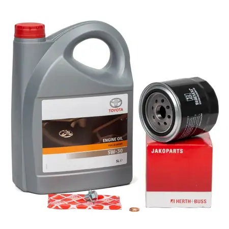 5L ORIGINAL 5W30 Motor&ouml;l + H+B &Ouml;lfilter TOYOTA Avensis Corolla Rav 4 2.0 D / D-4D