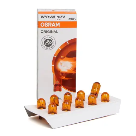 10x OSRAM 2827NA Gl&uuml;hlampe Sockelgl&uuml;hlampe WY5W ORIGINAL-Line 12V 5W W2,1x9,5d