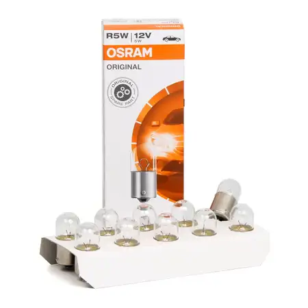 10x OSRAM 5007 Gl&uuml;hlampe Sockelgl&uuml;hlampe R5W ORIGINAL-Line 12V 5W BA15s