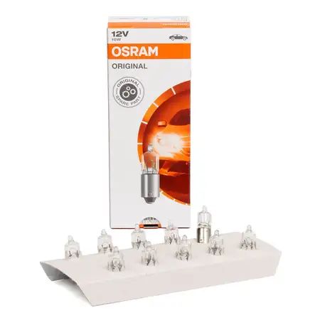 10x OSRAM Halogenlampe Gl&uuml;hlampe Sockelgl&uuml;hlampe ORIGINAL 12V 10W BA9s 64113