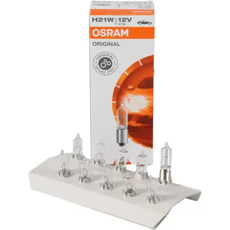 10x OSRAM 64136 Gl&uuml;hlampe Sockelgl&uuml;hlampe H21W ORIGINAL-Line 12V 21W BAY9s