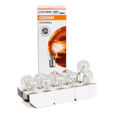 10x OSRAM 7528 Gl&uuml;hlampe Sockelgl&uuml;hlampe P21/5W ORIGINAL-Line 12V 21/5W BAY15d