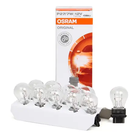 10x OSRAM Gl&uuml;hlampe Sockelgl&uuml;hlampe ORIGINAL-Line P27/7W 12V 27/7W W2,5x16q