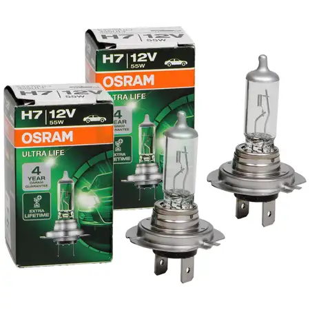 2x OSRAM 64210ULT Gl&uuml;hlampe Halogenlampe H7 ULTRA LIFE 12V 55W PX26d