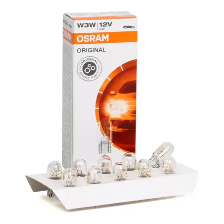 10x OSRAM 2821 Halogenlampe Gl&uuml;hlampe W3W ORIGINAL-Line 12V 3W W2,1x9,5d