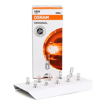 10x OSRAM 2721 Halogenlampe Gl&uuml;hlampe W1,2W ORIGINAL LINE 12V 1,2W W2x4.6d