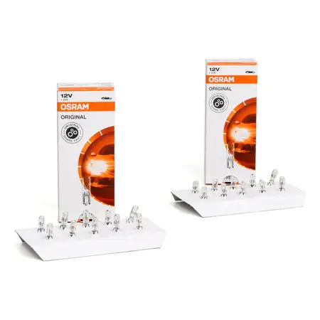 20x OSRAM 2721 Halogenlampe Gl&uuml;hlampe W1,2W ORIGINAL LINE 12V 1,2W W2x4.6d