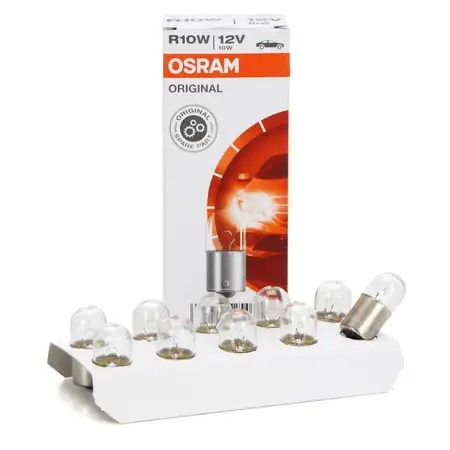 10x OSRAM 5008 Lampe Halogenlampe Gl&uuml;hlampe R10W ORIGINAL-Line 12V 10W BA15s