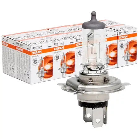 10x OSRAM 64193 Lampe Halogenlampe Gl&uuml;hlampe H4 ORIGINAL LINE 12V 60/55W P43t