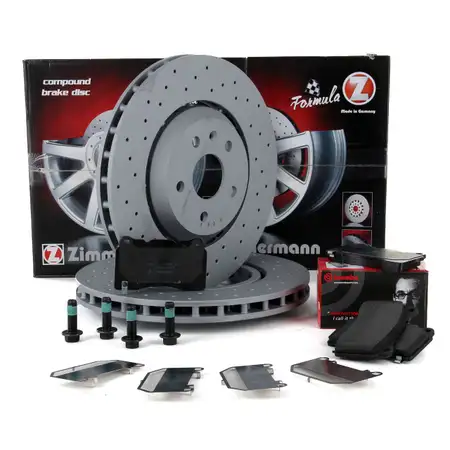 Zimmermann FORMULA Z Bremsscheiben + BREMBO Bel&auml;ge OPEL Astra J GTC 2.0 OPC vorne