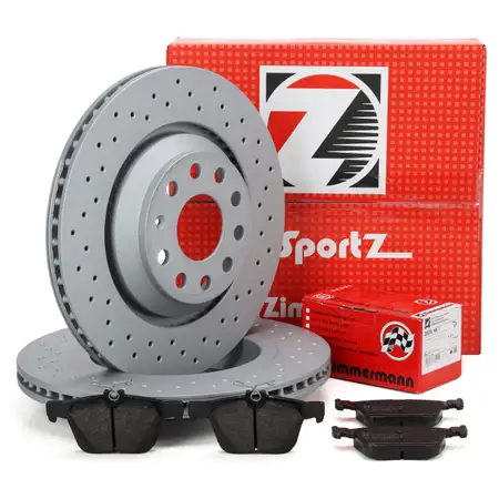 Zimmermann SPORT Bremsscheiben + Bel&auml;ge AUDI S3 8V VW Golf 7 GTI / R Passat Tiguan hinten