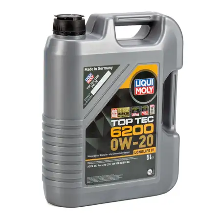 5L LIQUI MOLY TOP TEC 6200 0W-20 0W20 Motor&ouml;l ACEA C5 PORSCHE C20 VW 508/509.00