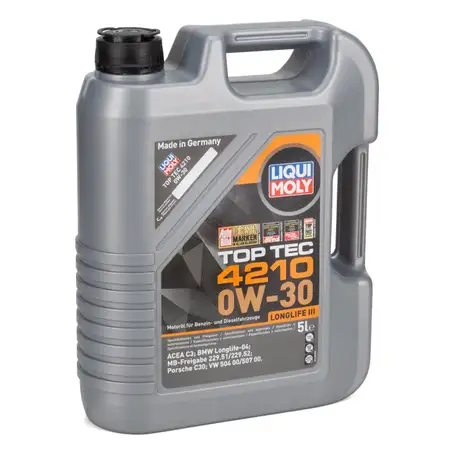 5L LIQUI MOLY TOP TEC 4210 0W-30 Motor&ouml;l &Ouml;l BMW LL-04 MB 229.51/52 VW 504/507.00