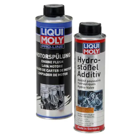 LIQUI MOLY 1009+2427 Hydro St&ouml;&szlig;el Additiv+Motorsp&uuml;lung Reiniger 300ml+500ml