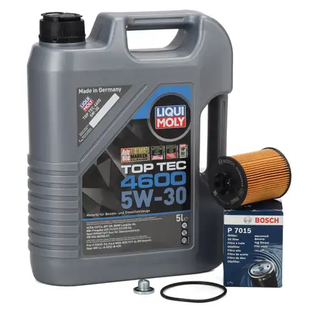 5L LIQUI MOLY TOP TEC 4600 5W30 Motor&ouml;l + BOSCH &Ouml;lfilter OPEL Astra Corsa Meriva 1.0-1.4