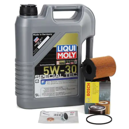 5L LIQUI MOLY SPECIAL TEC F 5W30 Motor&ouml;l + BOSCH &Ouml;lfilter PSA FORD VOLVO 1.4/1.5/1.6 D