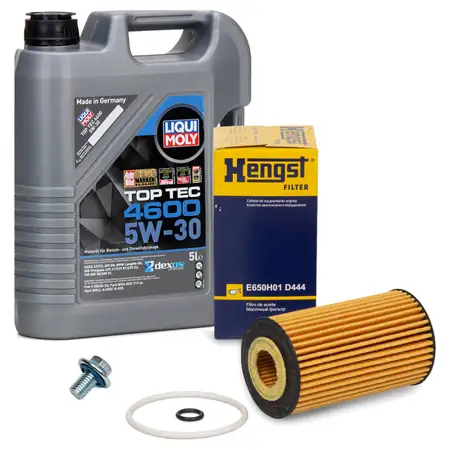 5L LIQUI MOLY Motor&ouml;l 5W30 dexos2 + HENGST &Ouml;lfilter OPEL Astra J K Mokka Zafira C 1.6 CDTI